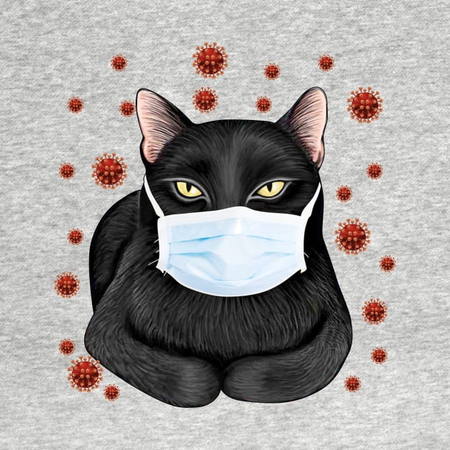 Cat Is Wearing Mask Face Anti Virus 2020 by cruztdk5